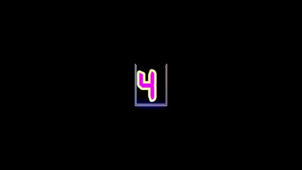 pink color digital glowing countdown animation on 0 to10 on neon rectangle black background