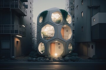 Design mozzafiato di questa casa giapponese è una vera meraviglia dell'architettura moderna, stile futuristico e minimalista che unisce eleganza, funzionalità e tecnologia all'avanguardia.