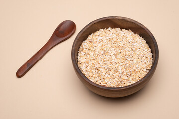 oatmeal in a wooden bowl