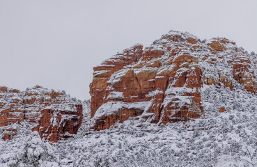 Fototapeta na wymiar Beautiful Snow Covered Landscape in Sedona Arizona in Winter