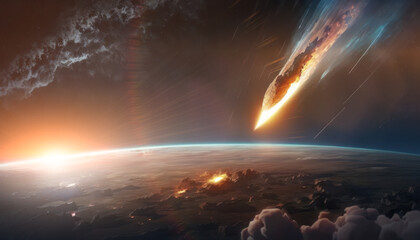 Asteroid approaching Earth and make Armagedon. Generative AI