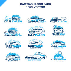 car wash logo design pack template 1