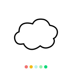 Speech bubbles linear vector element, Text balloon, Vector icon.