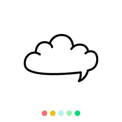 Speech bubbles linear vector element, Text balloon, Vector icon.