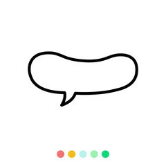 Speech bubbles linear vector element, Text balloon, Vector icon.