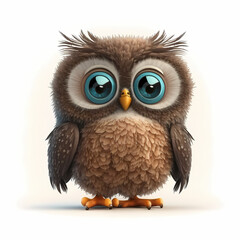 Naklejka premium Owl Isolated on White Background. Generative AI