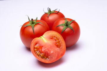 tomatoes on a white background
