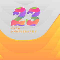 23 Years Annyversary Celebration. Abstract numbers with colorful templates. eps 10.