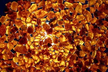 amber background of gold