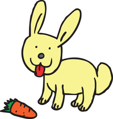 bunny with a carrot vector illustration