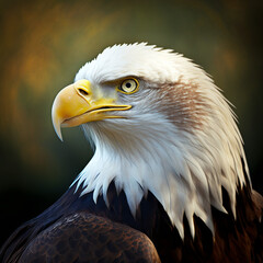 Obraz premium Portrait of an american bald eagle. Generative AI.