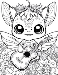Adorable Creepy Monster Coloring Page, Cute Monster Coloring Page, Adorable Creepy Monster Coloring Book Page