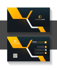 creative modern professional business card template with Dark and Orange color design for business presentation