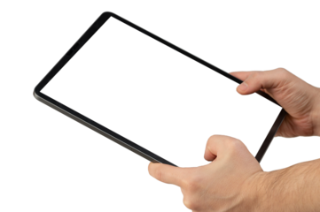 Mockup of tablet in hand