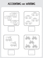 Educational and recreational activities for children at home and at school. A worksheet for parents and teachers to teach, exercise and train children to acquire new skills, vector  illustration