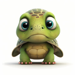 Fototapeta premium Turtle Isolated on White Background. Generative AI