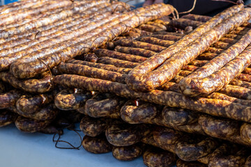 Homemade meat products at a street fair