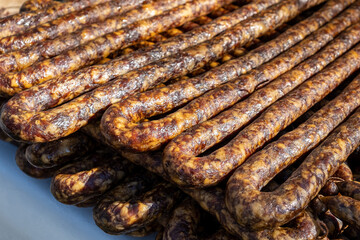 Homemade meat products at a street fair