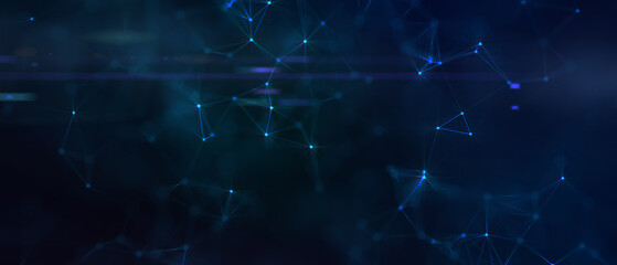 Abstract digital background with cybernetic particles. Illustration