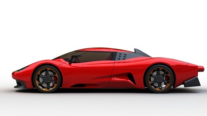 Fototapeta na wymiar Sports Car designs side view 3D illustration