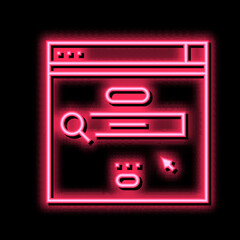 surfing in internet neon glow icon illustration