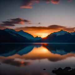 Fototapeta na wymiar Beyond Imagination | Discover Dramatic Mountain Sunset Backgrounds! 