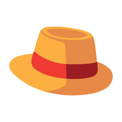 tourist hat with red ribbon