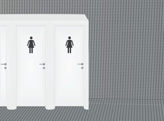 Female toilette inside. vector illustration