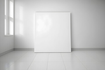 Blank Canvas on a White Wall created with Generative AI technology