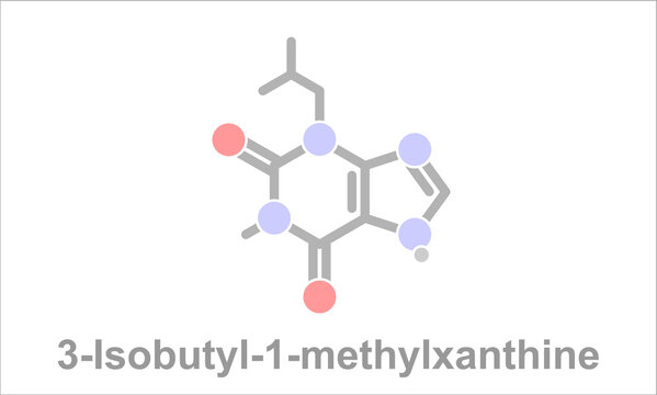 Simplified formula icon of 3-Isobutyl-1-methylxanthine. 