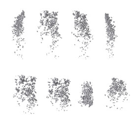 Concrete rock debris pack isolated transparent background 3d rendering

