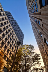 Low angle view of skyscrapers in Berlin