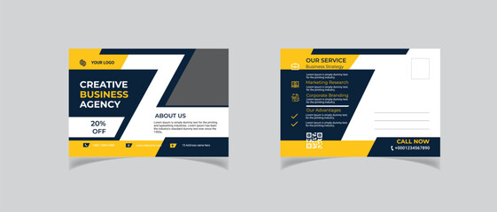 Creative Business postcard template with modern 