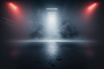 Obraz premium Abstract scene, fog, light, empty room