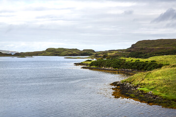 Wonderful natural landscape of the coast of the Isle of Skye