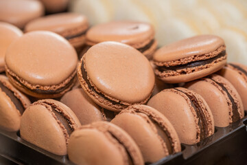 Gros plan macaron chocolat