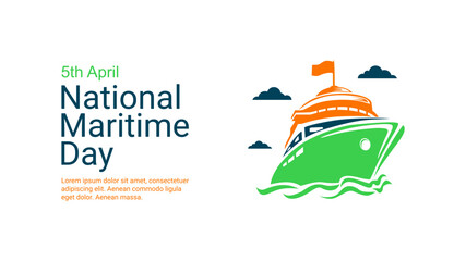 indian national maritime day banner template