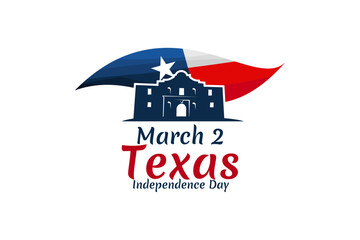 March 2, Independence day of Texas vector illustration. Suitable for greeting card, poster and banner. 