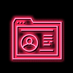 employee cv web site neon glow icon illustration