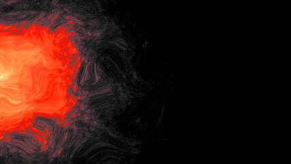 Fototapeta premium Abstract spreading colorful liquid paint on a black background. Motion. Beautiful energy like flowing digital paint.