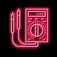 ammeter tool neon glow icon illustration