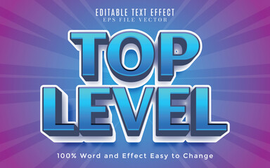 Top level text, blue background, 3d style editable text effect