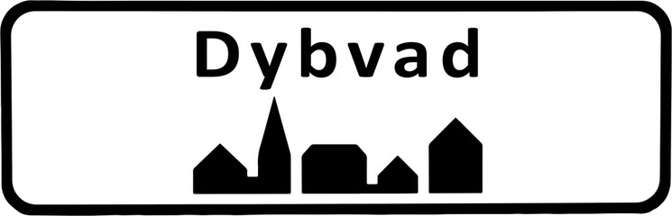 City sign of Dybvad - Dybvad Byskilt