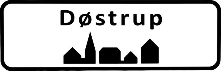 City sign of Døstrup - Døstrup Byskilt