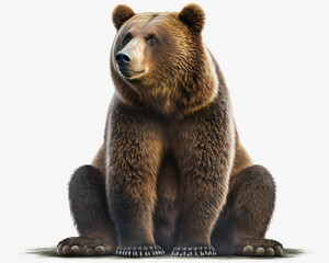 Fototapeta premium Illustration of Bear isolated on white background. Generative AI
