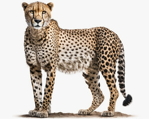 Illustration of Cheetah isolated on white background. Generative AI