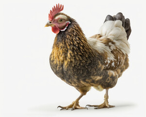 Fototapeta premium Illustration of Chicken isolated on white background. Generative AI