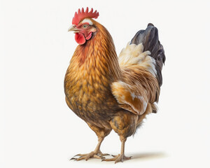 Fototapeta premium Illustration of Chicken isolated on white background. Generative AI