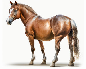 Obraz premium Illustration of Horse isolated on white background. Generative AI
