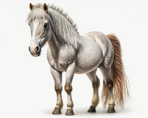 Naklejka na ściany i meble Illustration of Pony isolated on white background. Generative AI